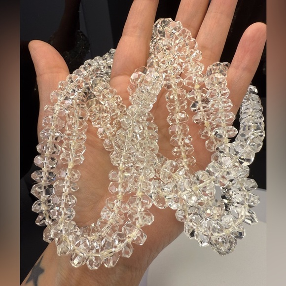 Art Deco Antique Crystal necklace (opera length) 24inches - Picture 3 of 10
